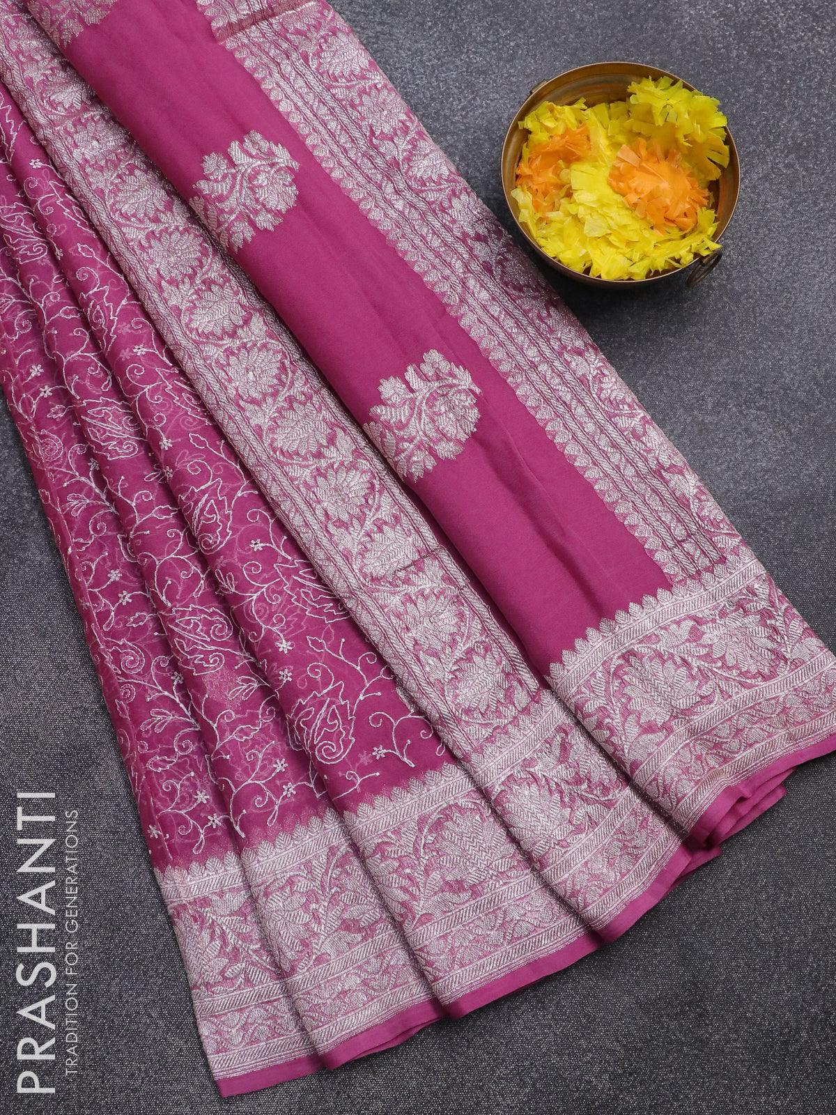 Buy Pink Sarees for Women by VARDHA Online | Ajio.com