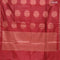 Banarasi cotton saree maroon with copper zari woven buttas and piping border