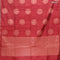 Banarasi cotton saree maroon with copper zari woven buttas and piping border