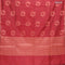 Banarasi cotton saree maroon with copper zari woven floral buttas and piping border