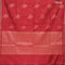 Banarasi cotton saree red with copper zari woven buttas and piping border