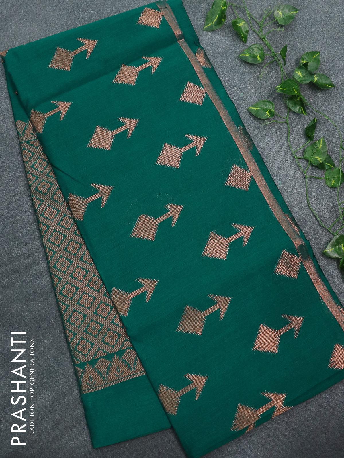 Elegant Semi Soft Silk Red Colour with Dark Green Border Saree SS45