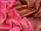 Banarasi semi crepe silk saree pink and maroon with allover zari weaves and zari woven border