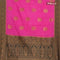 Banarasi semi dupion saree pink and bottle green with thread & zari woven buttas and zari woven border