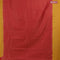 Banarasi semi silk saree red and yellow with allover zari weaves and zari woven border