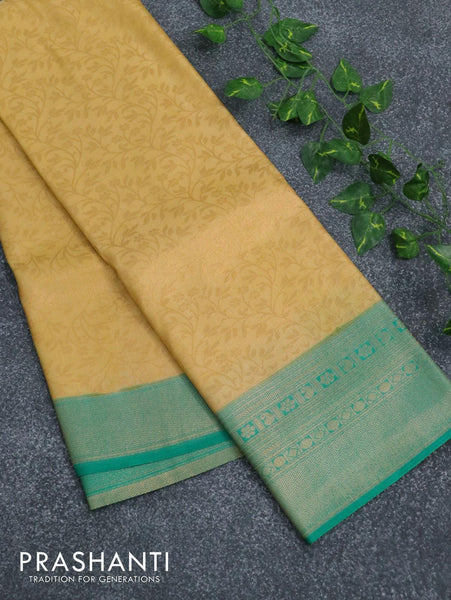 Golden Yellow Tissue Kanjivaram Silk Saree With Floral And Mayil Pattern |  Singhania's