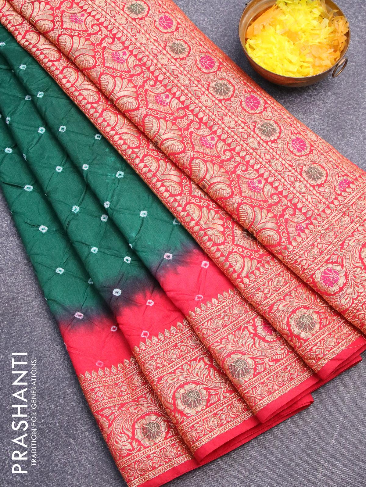 Green - Bandhani - Sarees Collection with Latest and Trendy Designs at  Utsav Fashions