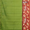 Bhagalpuri saree light green and rust shade with allover zari woven stripes pattern and pichwai printed border