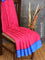 Brasso saree pink and blue with allover geometric weaves