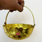 Gift Basket Gold Coated Flower Basket with Handle (Dia 5 Inches)