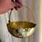 Gift Basket Gold Coated Flower Basket with Handle (Dia 8 Inches)