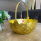 Gift Basket Gold Coated Flower Basket with Handle (Dia 6 Inches)