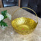 Gift Basket Gold Coated Flower Basket with Handle (Dia 6 Inches)