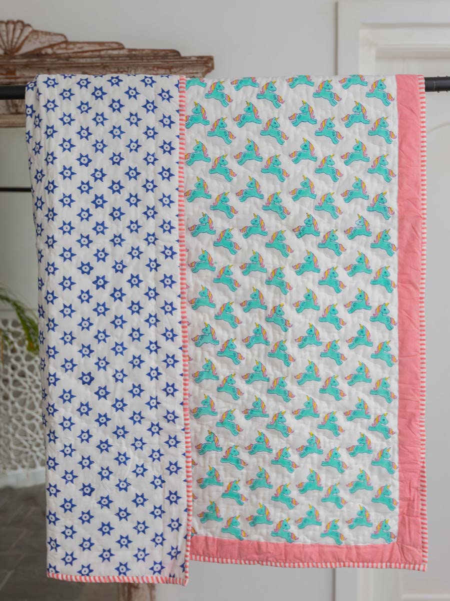 Buttercup The Unicorn Organic Cotton Quilt for Infants