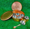 Copper Masala Spice Box with Khalai (tin) Inside Bowls, Masala containers for Kitchen