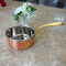 copper saucepan with brass handle