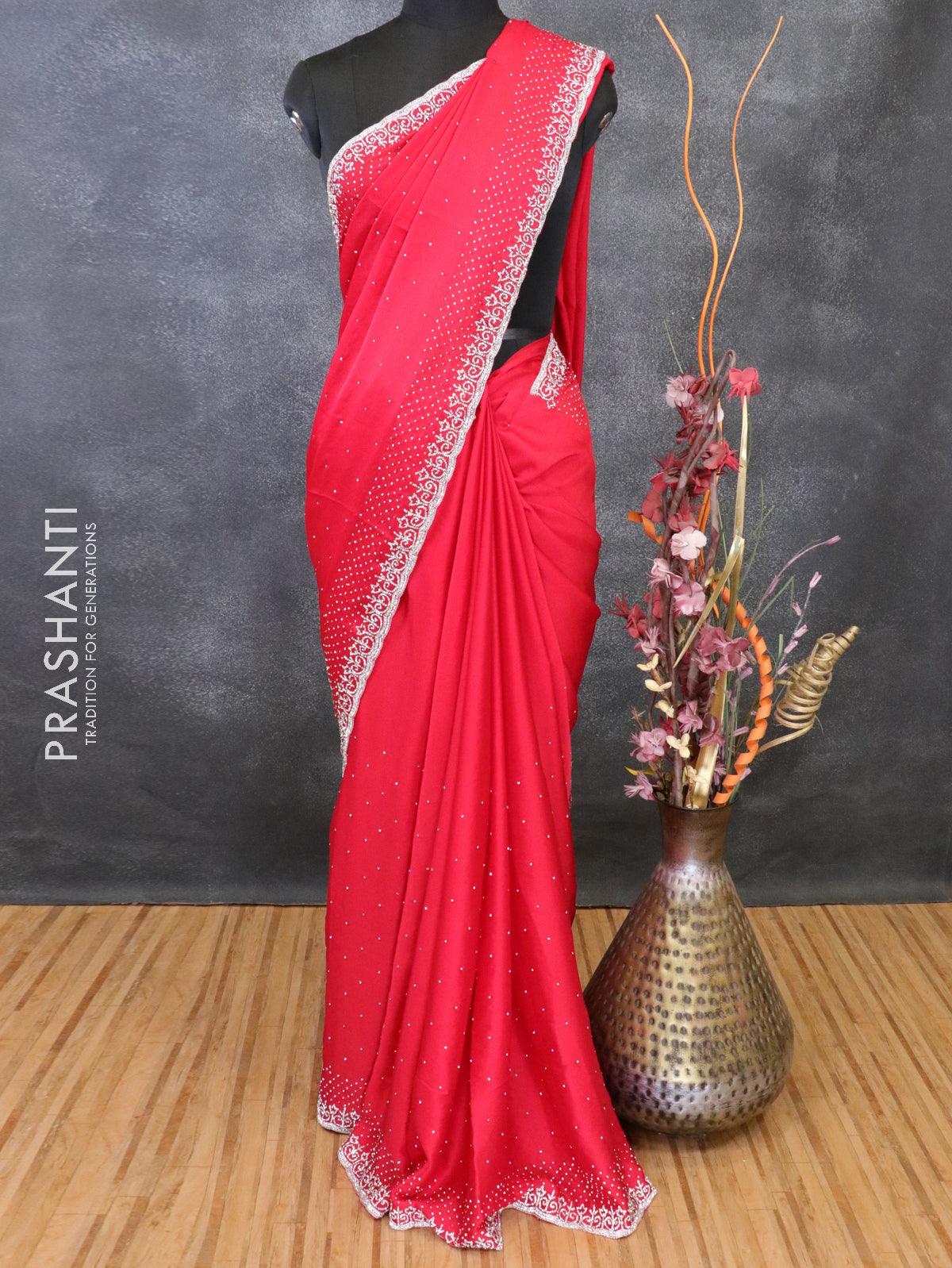 Buy Red Sarees for Women by POTHYS Online | Ajio.com