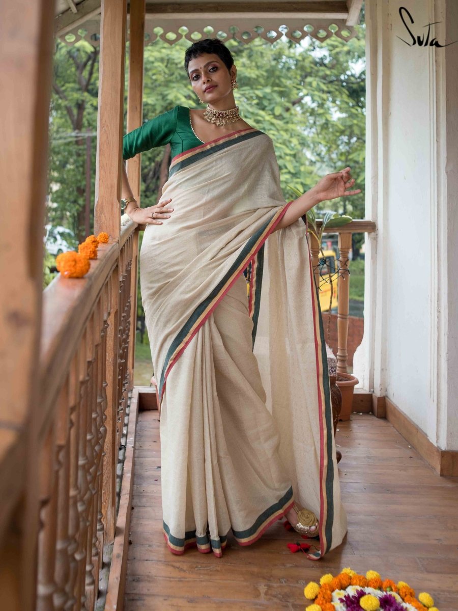 Buy Handloom Cotton Saree Online | Khadi Cotton Sarees Online - Suee