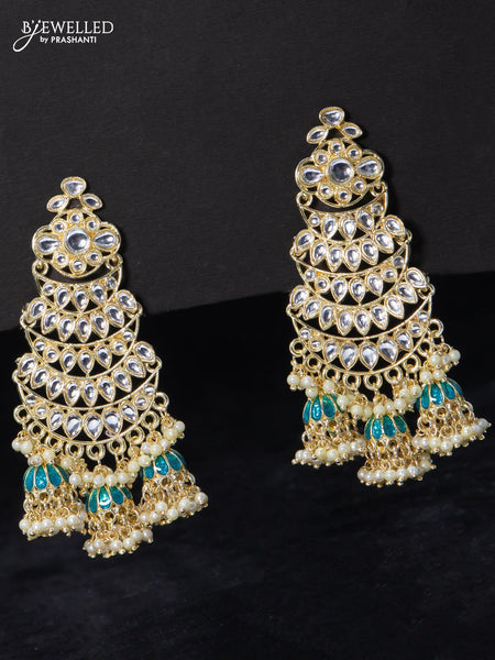 MADDY SPACE Attractive Peacock Design Earrings ( Mor Kundan )