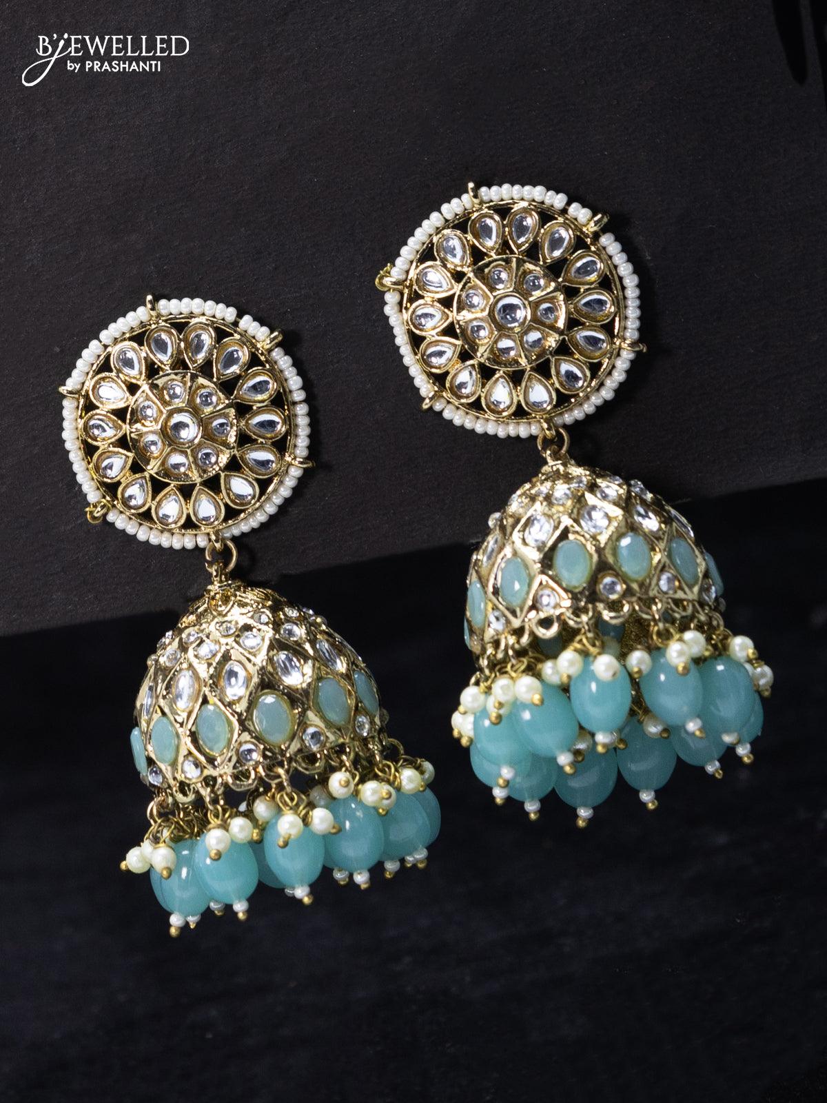 Cz on sale stone jhumkas