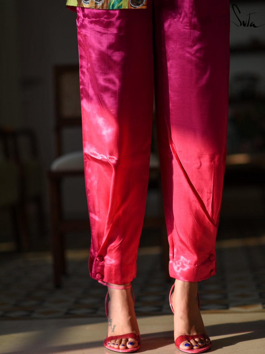 Buy I WISHER Women's Straight Fit Kurti with Trouser Pants and Dupatta  Printed Kurta, Trouser/Pant & Dupatta Set Maroon (Medium) at Amazon.in