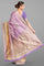 LIGHT LAVENDER and GOLD JAAL SILK BLEND Saree with FANCY