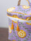 Iris Block Printed Cotton Travel Vanity Case