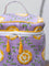 Iris Block Printed Cotton Travel Vanity Case