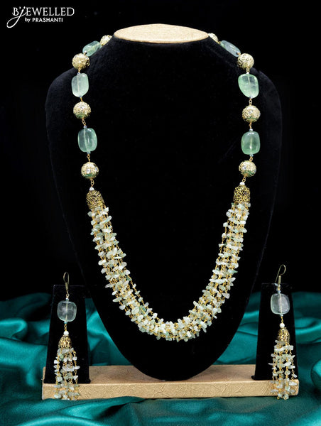 Buy Mint Green Kundan Gold Plated Beaded Necklace/ Kundan and Pearls Gold  Plated Necklace With Mint Green Stones/ Kundan Pendant Necklace Online in  India - Etsy