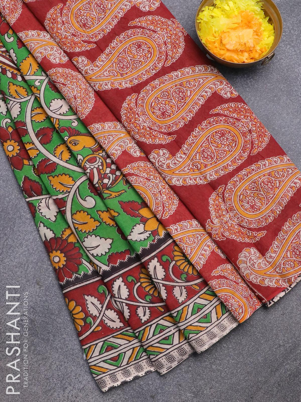 Buy Indistyle Kalamkari Printed Handloom Weaving Cotton Saree Online at  Best Prices in India - JioMart.