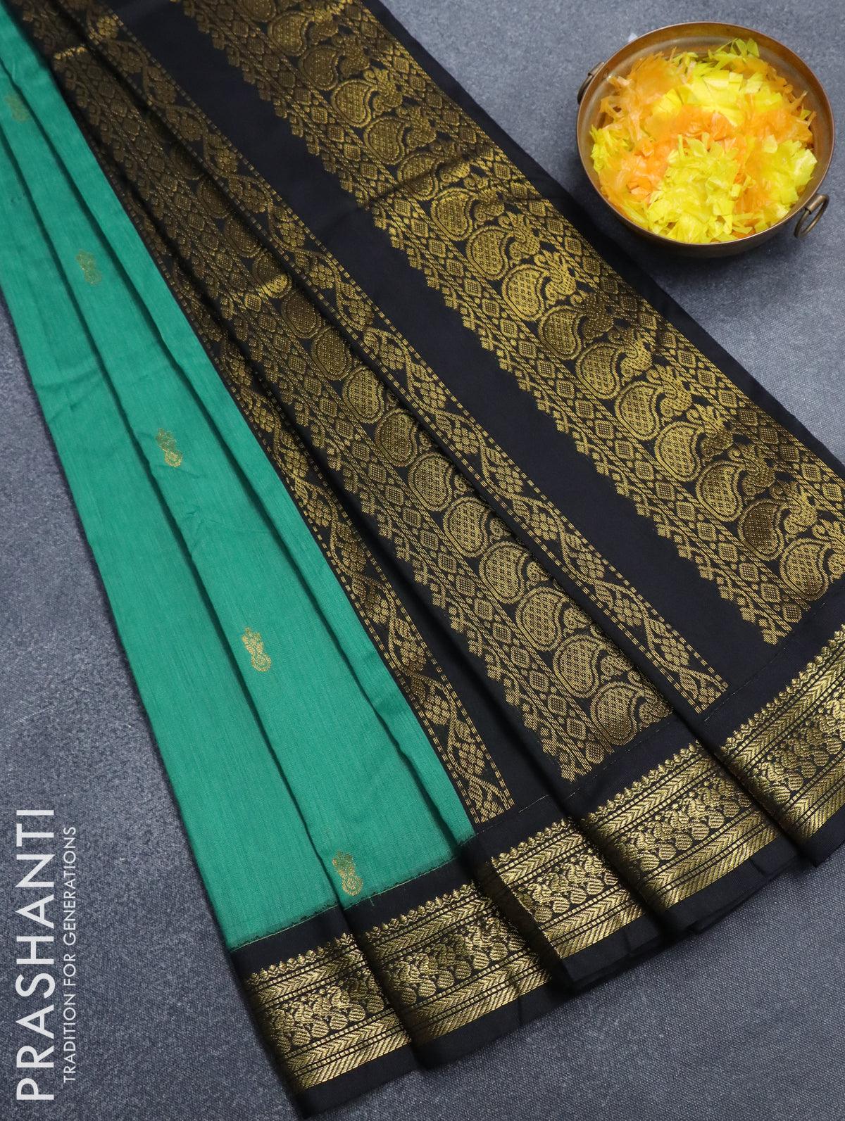 Maroon Kalyani Cotton Saree with Black Border