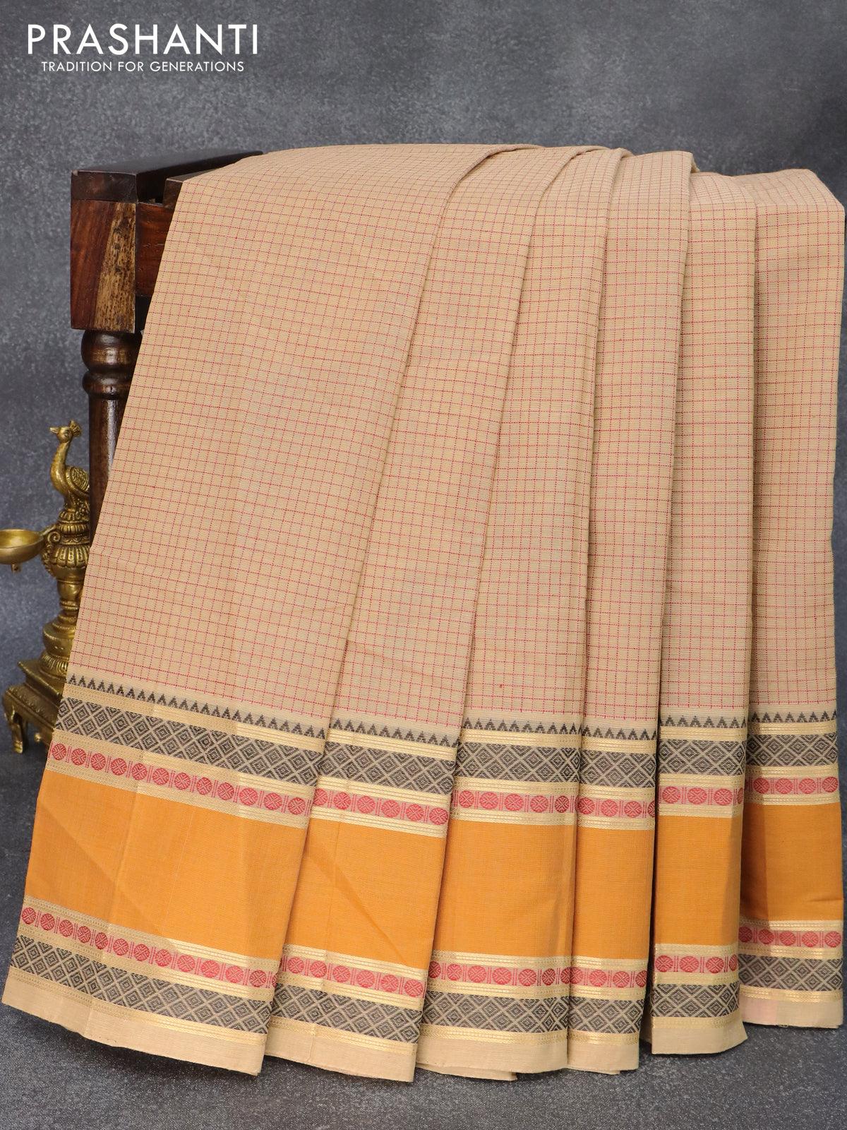 ILKAL Silk+Premium Cotton Saree (Checks) – ILKAL'S PRIDE