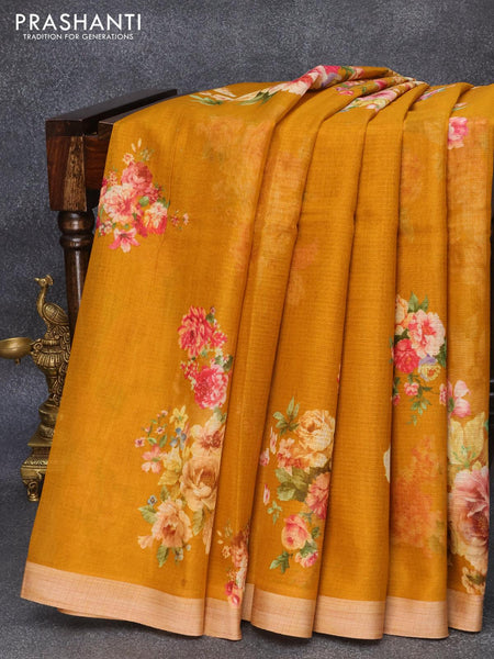 Lavanya The Label Yellow Floral Organza Saree - Absolutely Desi