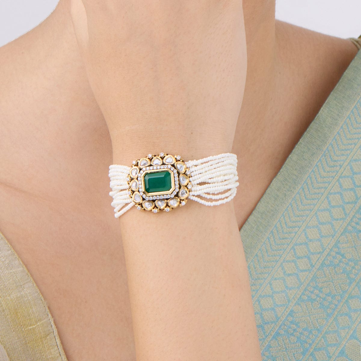 Buy Gold-Toned & Green Bracelets & Bangles for Women by ZAVERI PEARLS  Online | Ajio.com