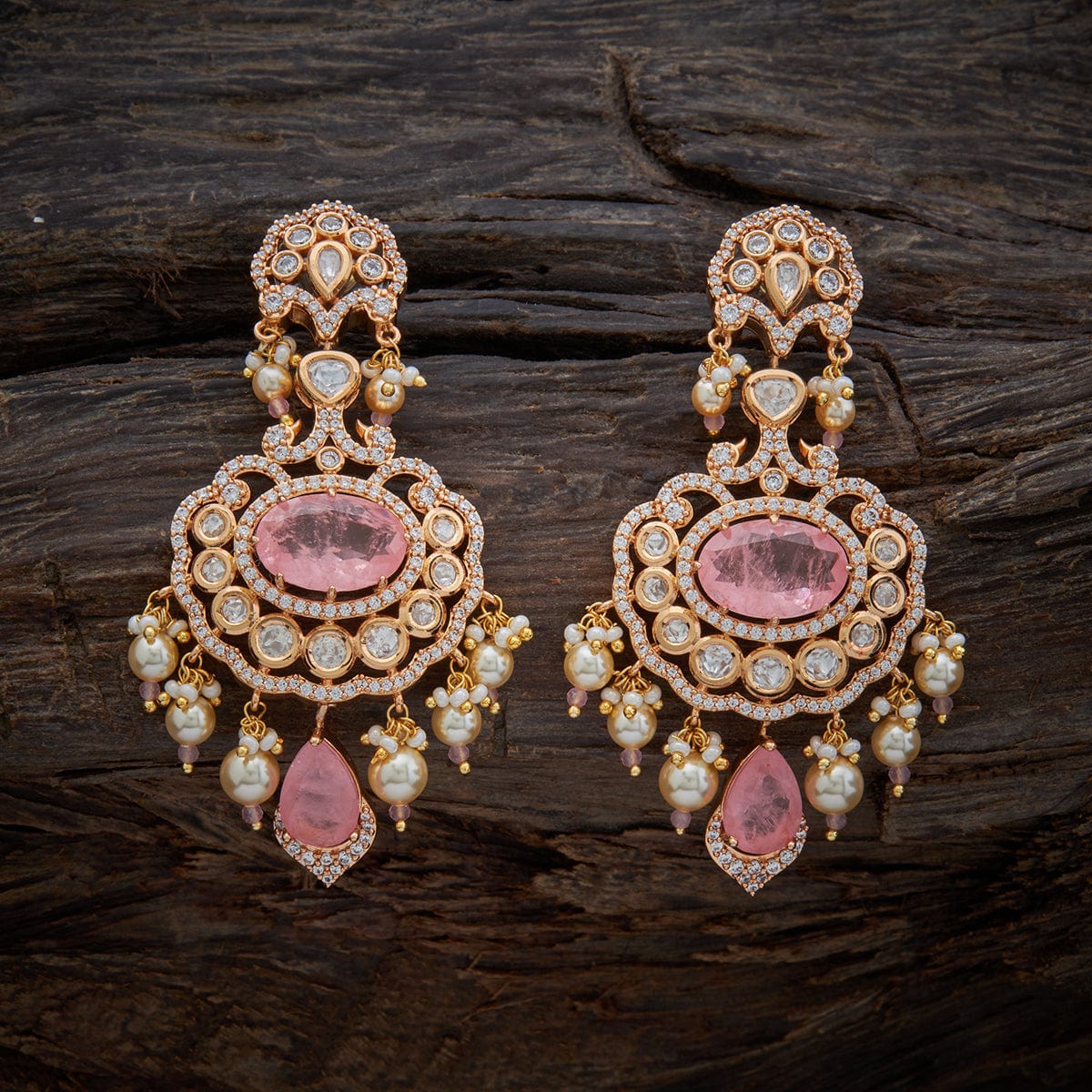 Buy Glory Lotus Stud Earrings in Pink Enamel Online in India | Zariin