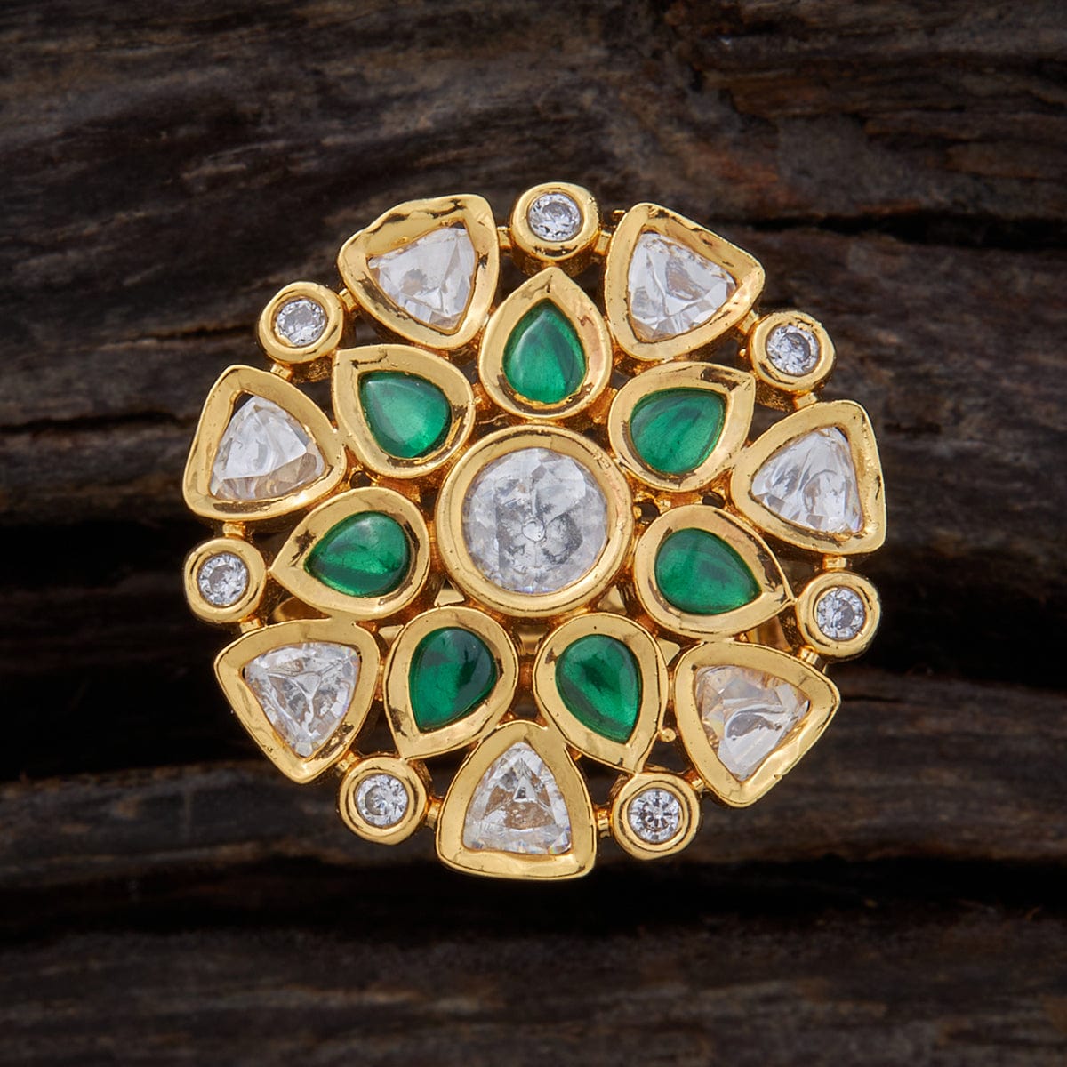 Gold Plated Round Shaped Kundan Ring,adjustable Fashion Kundan Finger Ring,green-ruby  Color Kundan Ring,indian Jewelry,pakistani Jewelry - Etsy