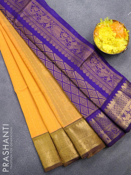 Pure Kanchipuram Mango Yellow With Maroon Colour Saree – www.vannamayil.com