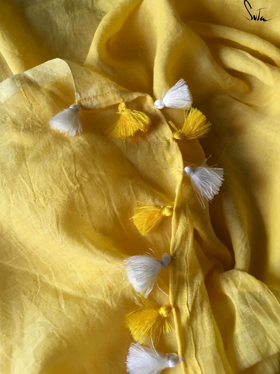 Pleats or ruffles on yellow