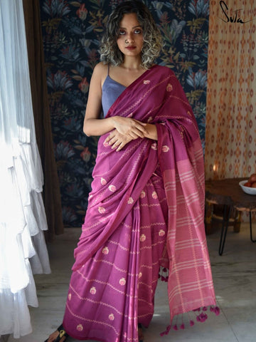 Lotus in Thirunavaya – suta.in  Cotton saree blouse designs, Fancy sarees  party wear, Cotton saree designs