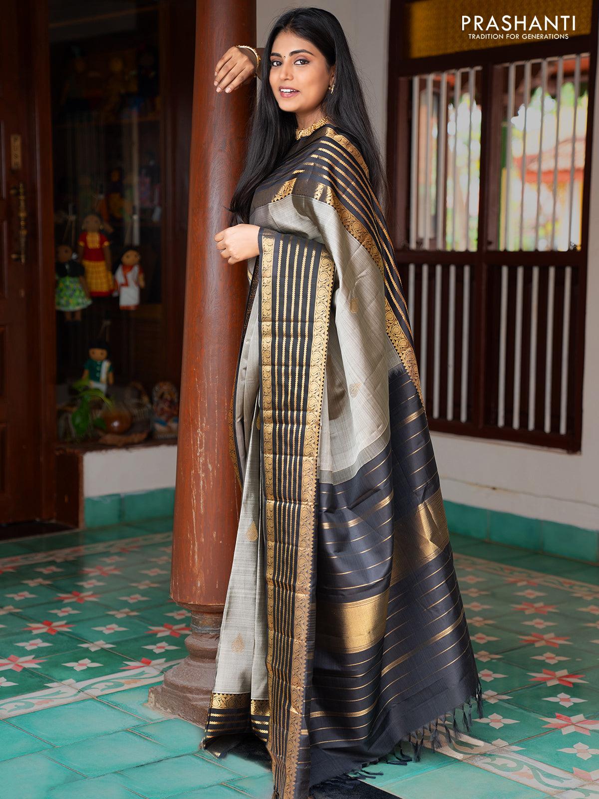 Beige Durga puja Special Mysore Crepe Wrinkle Wedding Wear Handwoven Saree Designer Weaving Fabric Craft Sari Women With Running Blouse Pce deals