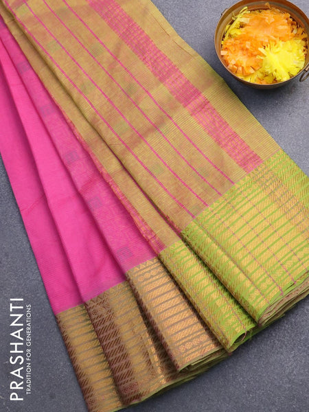 Trendy Cotton Silk Saree in Different Pink Shades and Golden –  Boutique4India