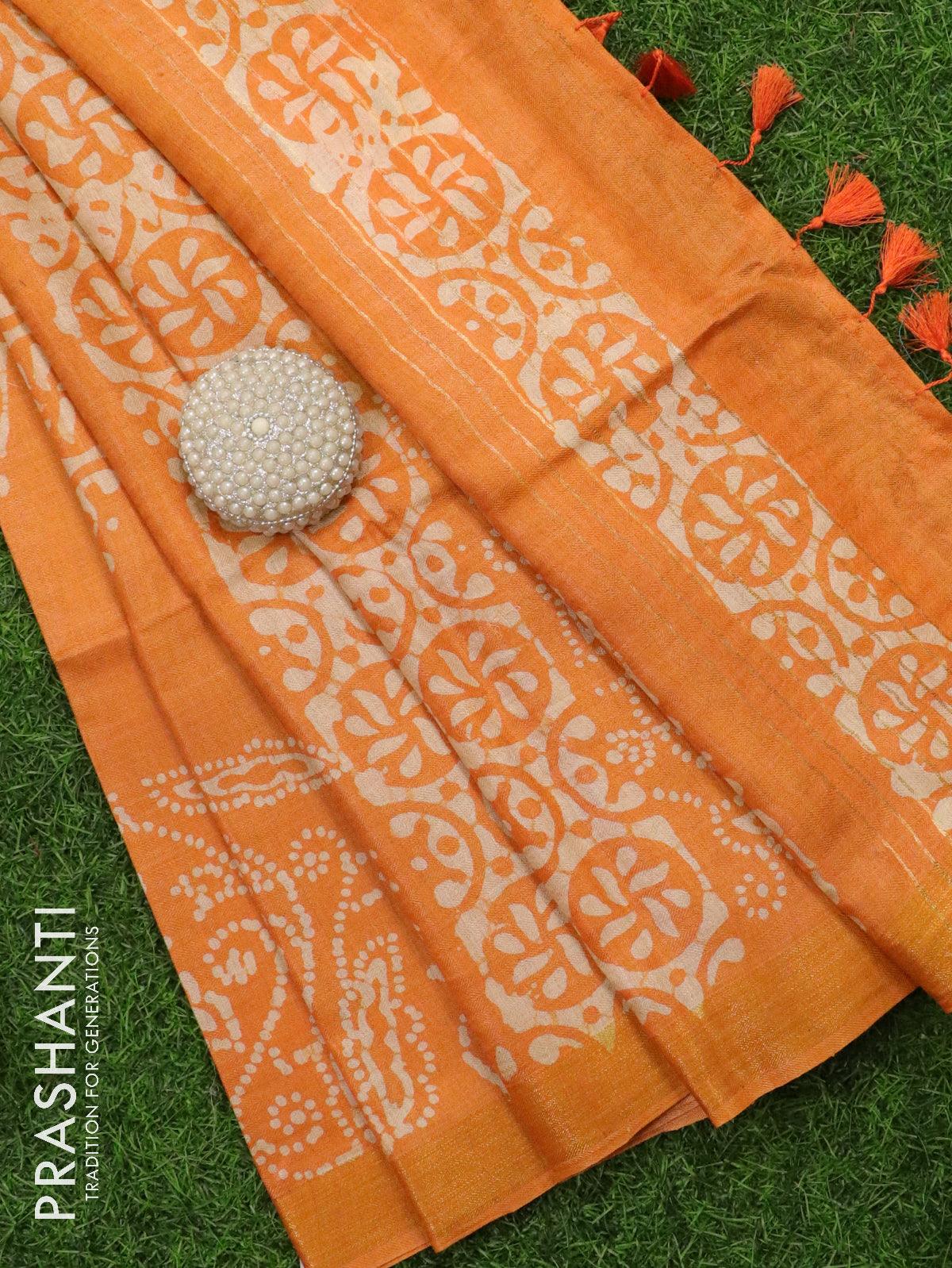 Semi Tussar Munga Silk Embroidery Saree. – Sassy Je
