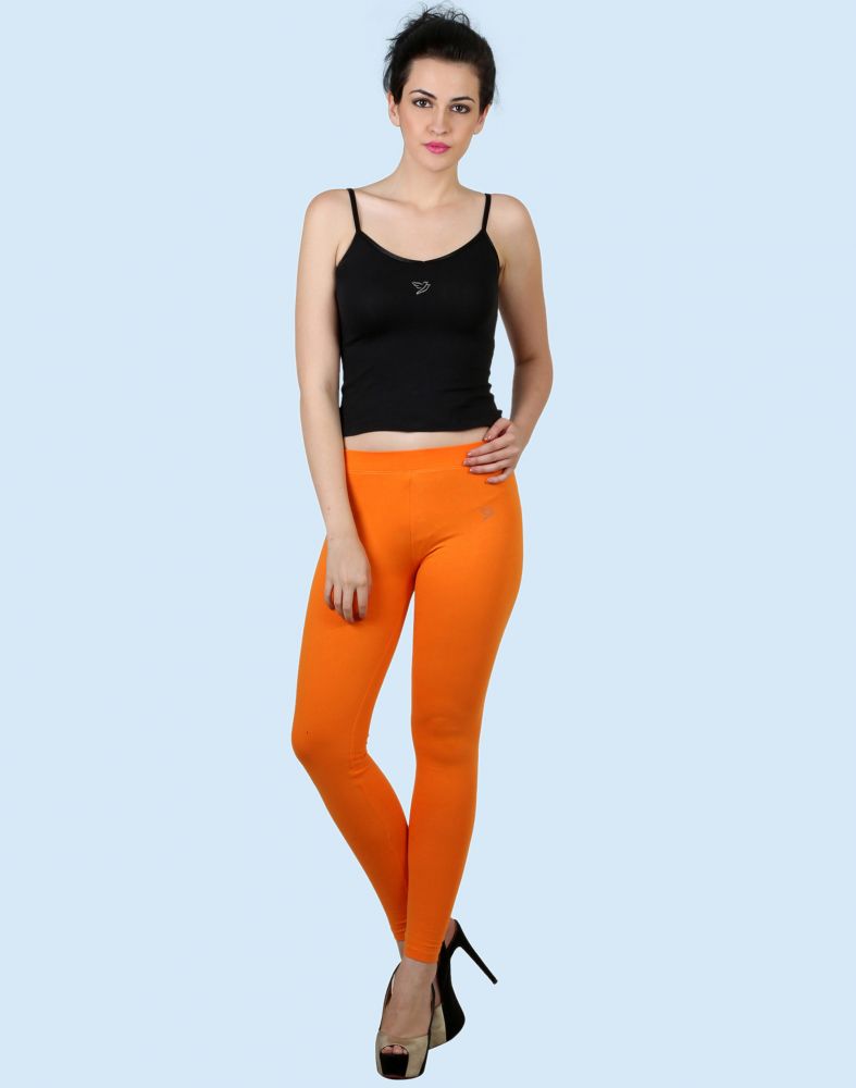 TwinBirds Orange tango Cotton Lycra Pencilcut Women legging – Cherrypick