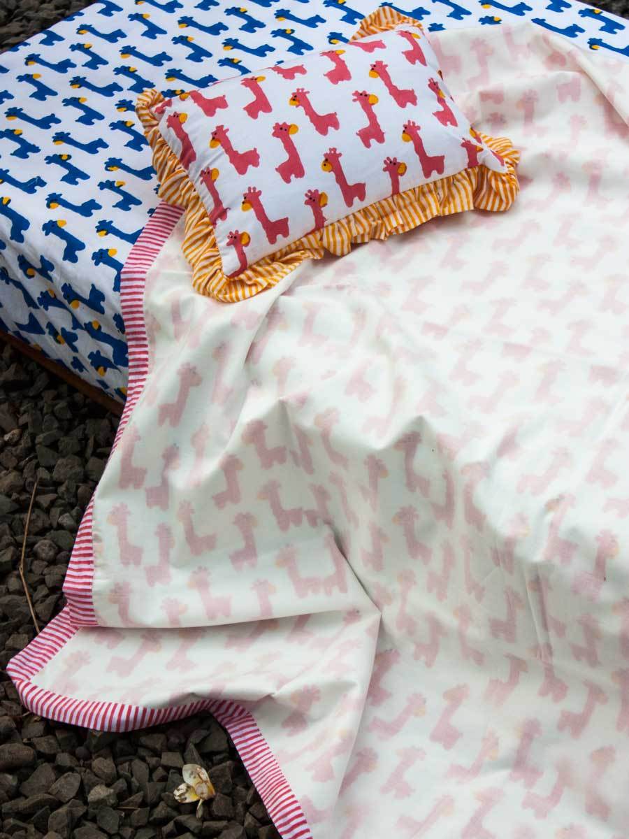 Pink Giraffe Organic Cotton Dohar