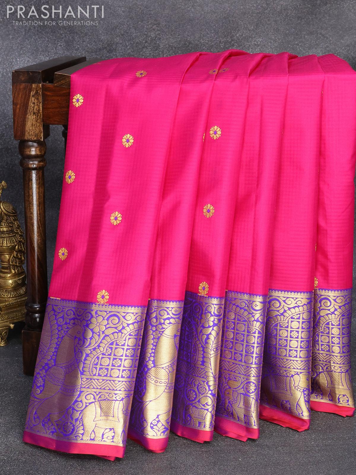 Sacramento Green Gadwal Silk Saree | Singhania's