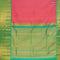 Pure Kanjivaram silk saree candy pink and dual shade of teal blue with allover zari weaves and long zari woven border