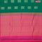 Pure kanjivaram silk saree green and pink with zari woven box type buttas in borderless style