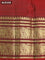 Pure kanjivaram silk saree grey shade and maroon with zari woven buttas and rich zari woven elephant border