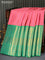 Pure kanjivaram silk saree light pink and green shade with silver & gold zari woven butta weaves and long zari woven border