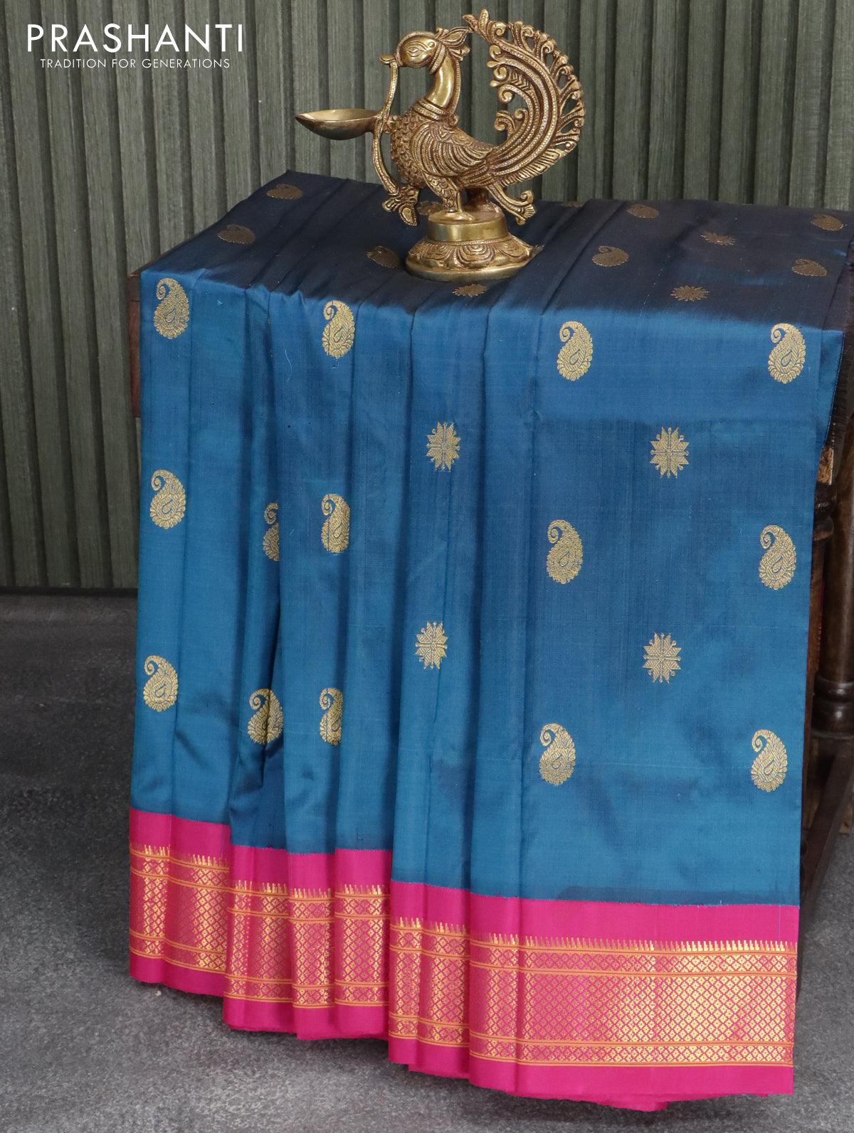 Paithani Pure Silk Saree in Teal Blue